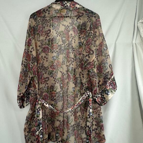 Victoria’s Secret Vintage Gold Label Pink Floral Paisley Robe One Size Fits All - Picture 3 of 12